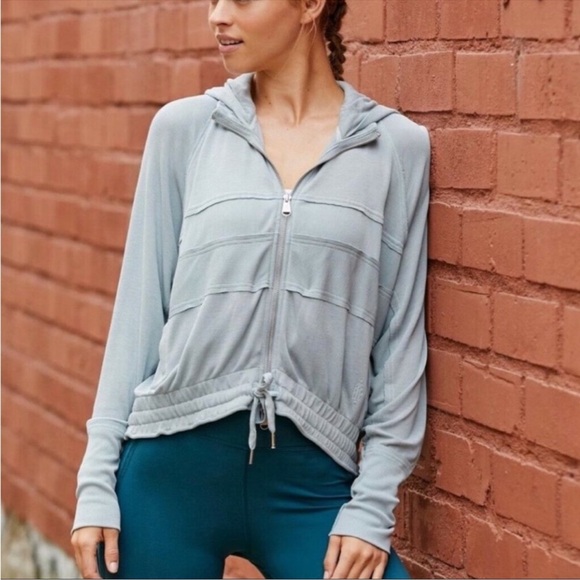 Free People Movement Trekking Out Zip Up Boho Athletic Hooded Sweatshirt Size S - Picture 1 of 11